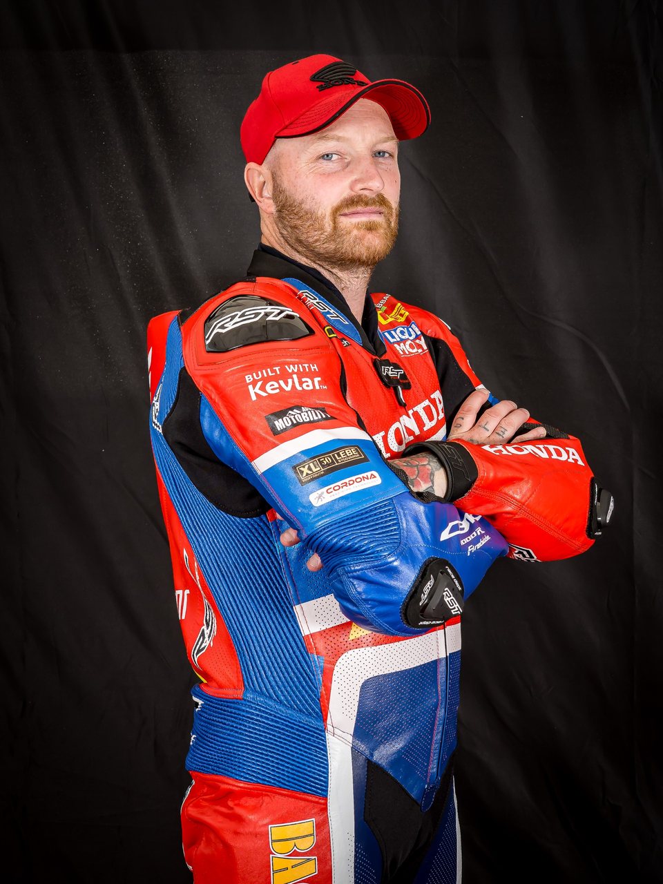 Joachim Andersson i teamets röd-blå Honda-ställ